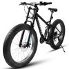 26309 MTB Bicycle  26 inch Mountain Bike,Full-Suspension 21 Speeds Drivetrain with Disc-Brake MTB Bicycle, 26*4" Fat tire Bike for Men or Women.