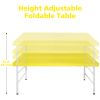 4ft Yellow Portable Folding Table Indoor&Outdoor Maximum Weight 135KG Foldable Table for Camping