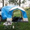 SUV Camping Tent, Outdoor SUV Tent with Double Doors for 5 Person, Waterproof PU2000mm Double Layer Tent for Outdoor Travel, Blue & Gray