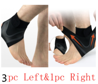 Ankle Support Brace Safety Running Basketball Sports Ankle Sleeves (Option: Black M-3Set-Leftright)