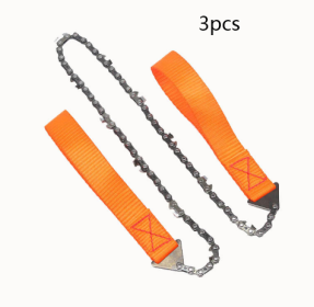 24 inch portable hand chain saw outdoor survival hand saw garden garden hand saw outdoor wire saw (Option: 3pcs orange)