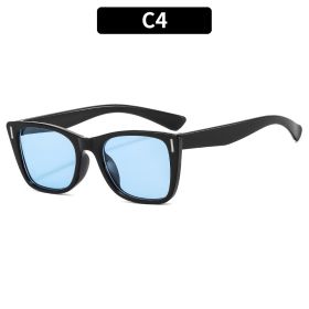 Square Sunglasses Women Sunglass Vintage Sun Glass Men Rivets Decoration Luxury Design Eyewear UV400 Gradient Shades (Lens Color: black blue)