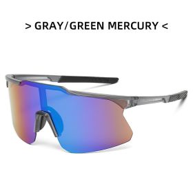 Fashion Riding Cycling Sunglasses Sports Bicycle Glasses Goggles Mountain Bike Glasses Men's Women Outdoor Lens UV400 Eyewear (Lens Color: gray green mercury)