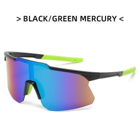 Fashion Riding Cycling Sunglasses Sports Bicycle Glasses Goggles Mountain Bike Glasses Men's Women Outdoor Lens UV400 Eyewear (Lens Color: black green mercury)