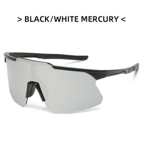 Fashion Riding Cycling Sunglasses Sports Bicycle Glasses Goggles Mountain Bike Glasses Men's Women Outdoor Lens UV400 Eyewear (Lens Color: black white mercury)