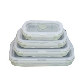 Silicone lunch box (Color: Green1)