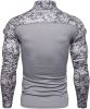 Men's Casual Camouflage T-Shirts Splicing Craft Slim Fit Shirts Zipper Neckline Long Sleeve T-Shirts